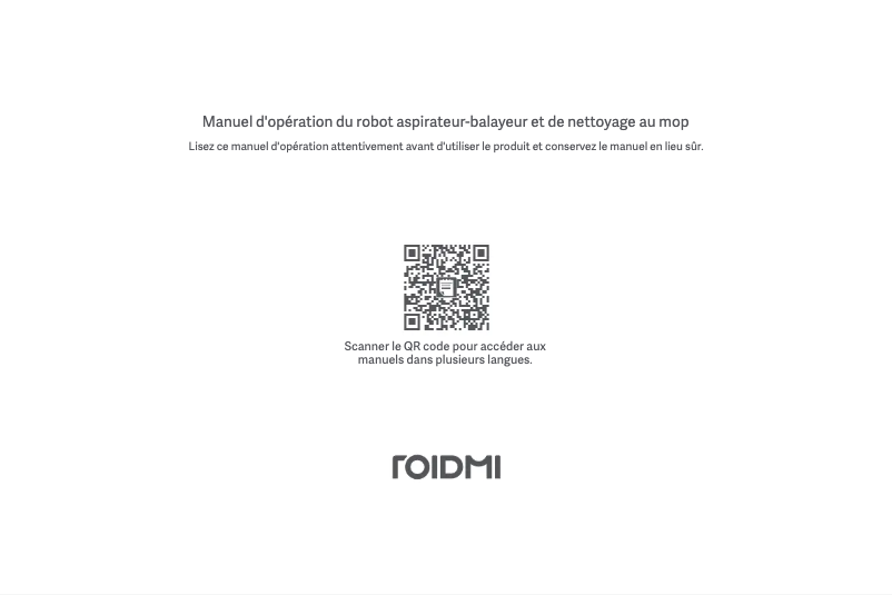 Image de la première page du manuel de l'appareil EVE ROOK S