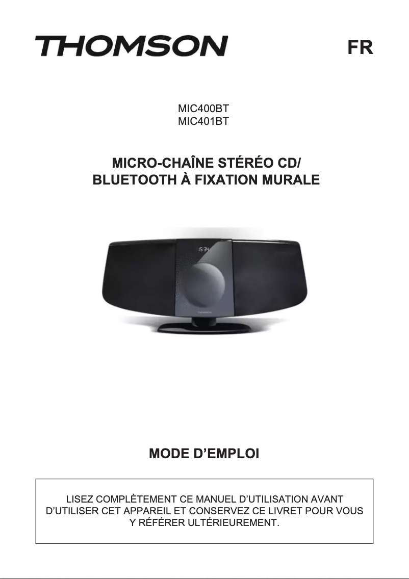 Image de la première page du manuel de l'appareil MIC401BT