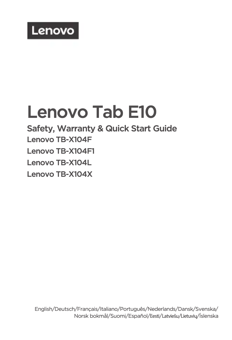 Página 1 del manual Manual de usuario Lenovo Tab E10