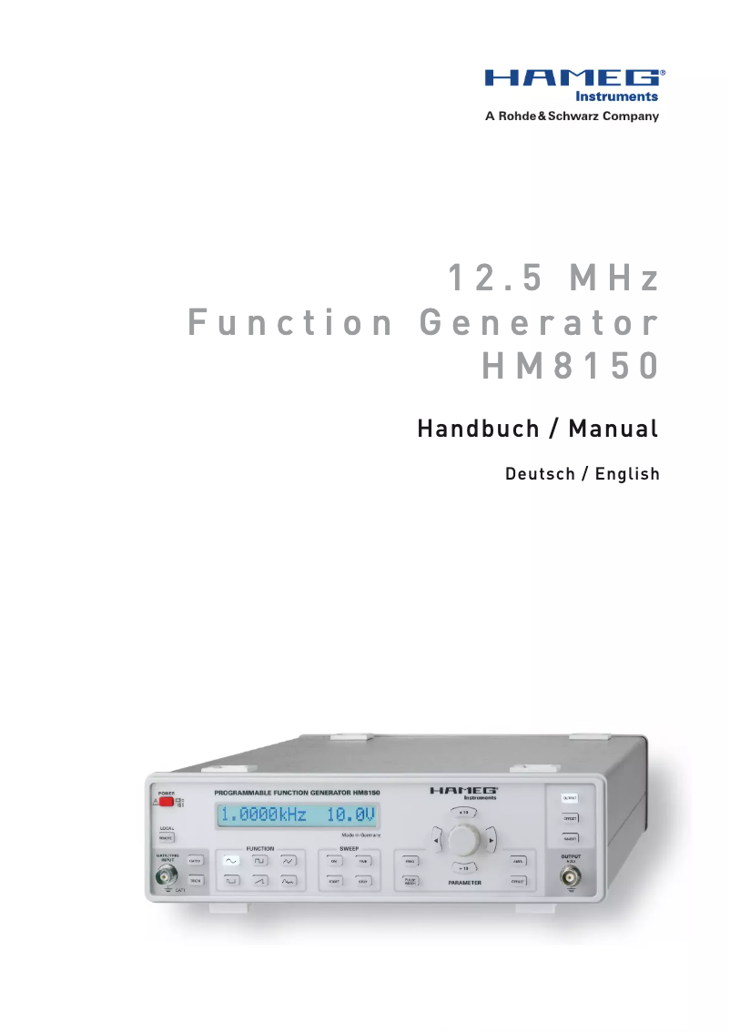Page n°1 - Manuel utilisateur HAMEG HM8150