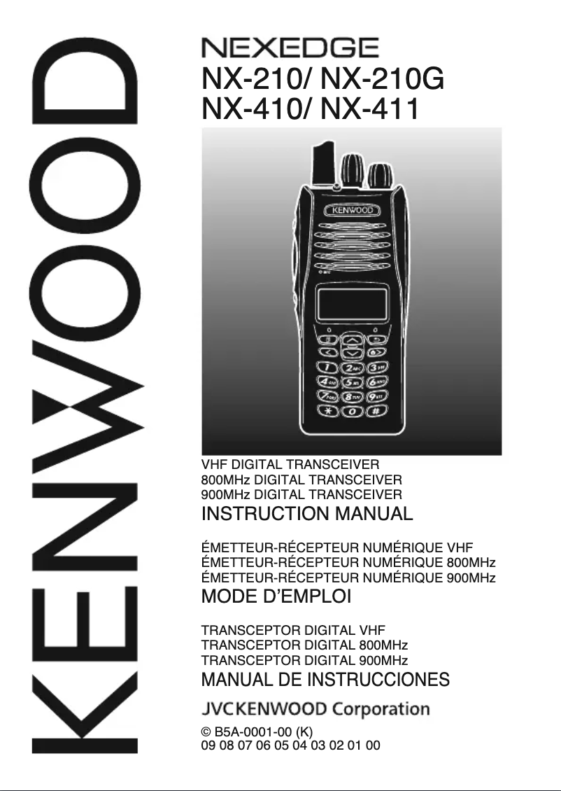 Page 1 de la notice Manuel utilisateur Kenwood NX-210