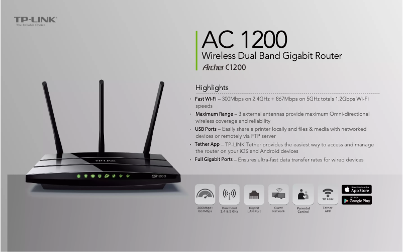 Page n°1 - Fiche technique TP-Link Archer C1200