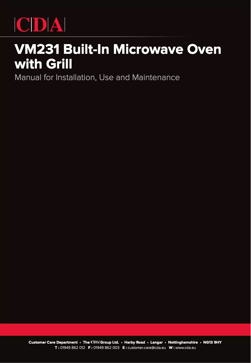 Page 1 de la notice Manuel utilisateur CDA VM231