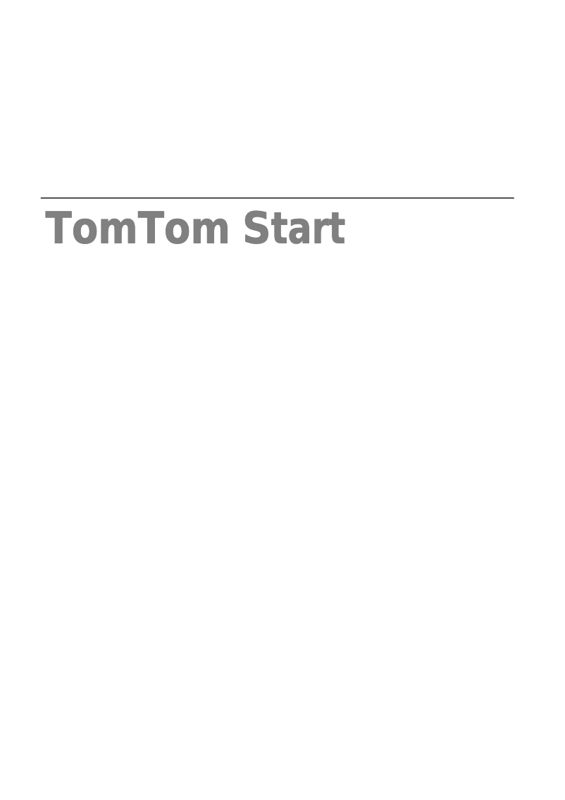 Page n°1 - Manuel utilisateur TomTom Start²
