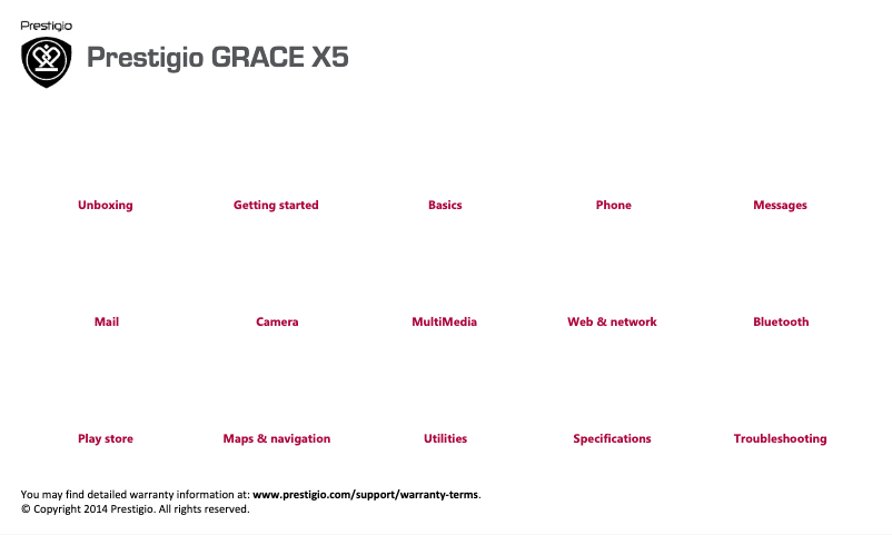 Image de la première page du manuel de l'appareil Grace X5