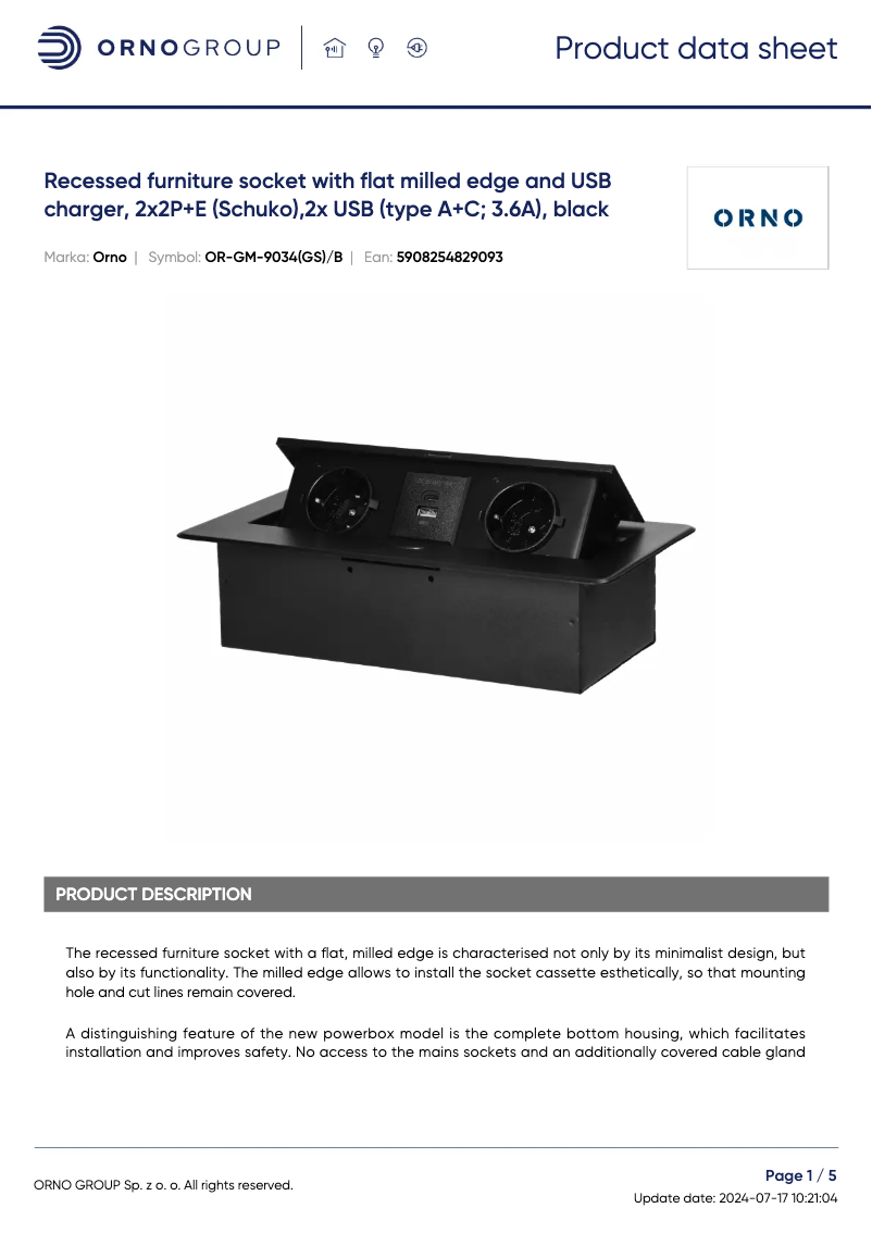 Image de la première page du manuel de l'appareil OR-GM-9034