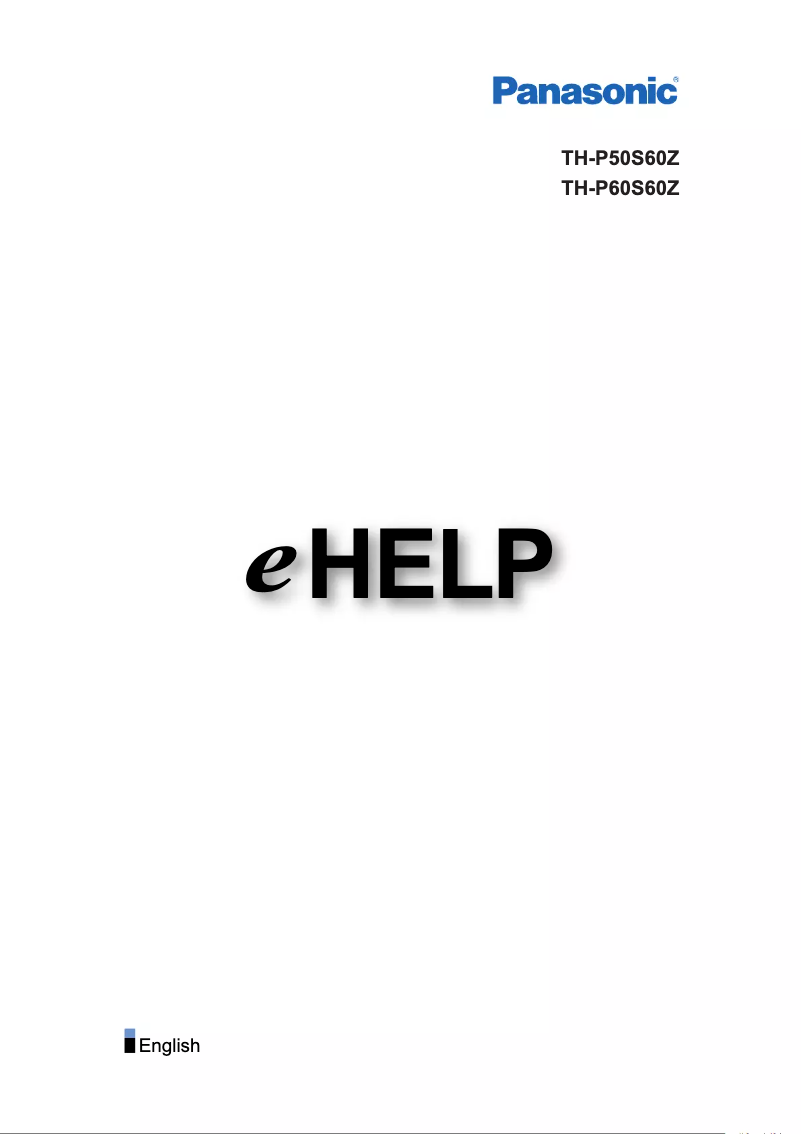 Page 1 de la notice Manuel utilisateur Panasonic TH-P50S60Z