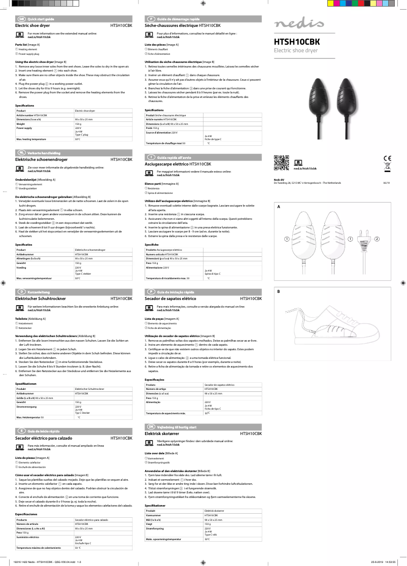 Page n°1 - Manuel utilisateur Nedis HTSH10CBK