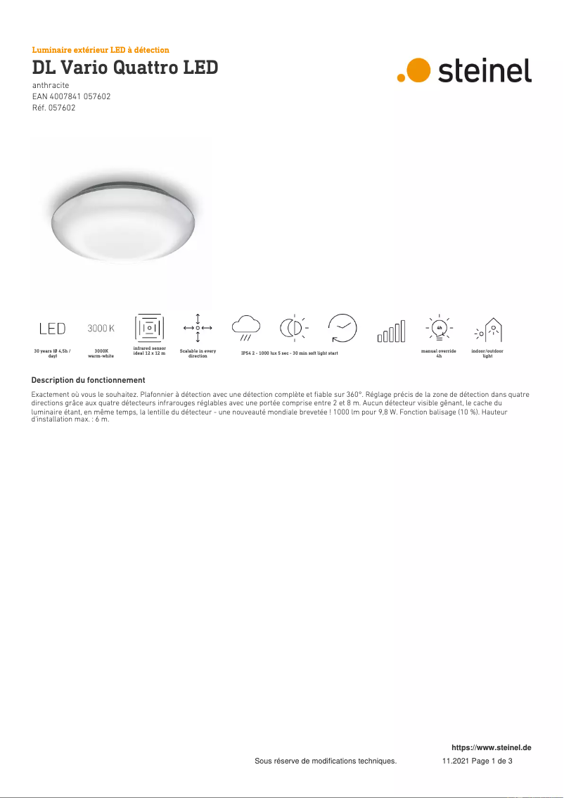 Image de la première page du manuel de l'appareil DL Vario Quattro LED