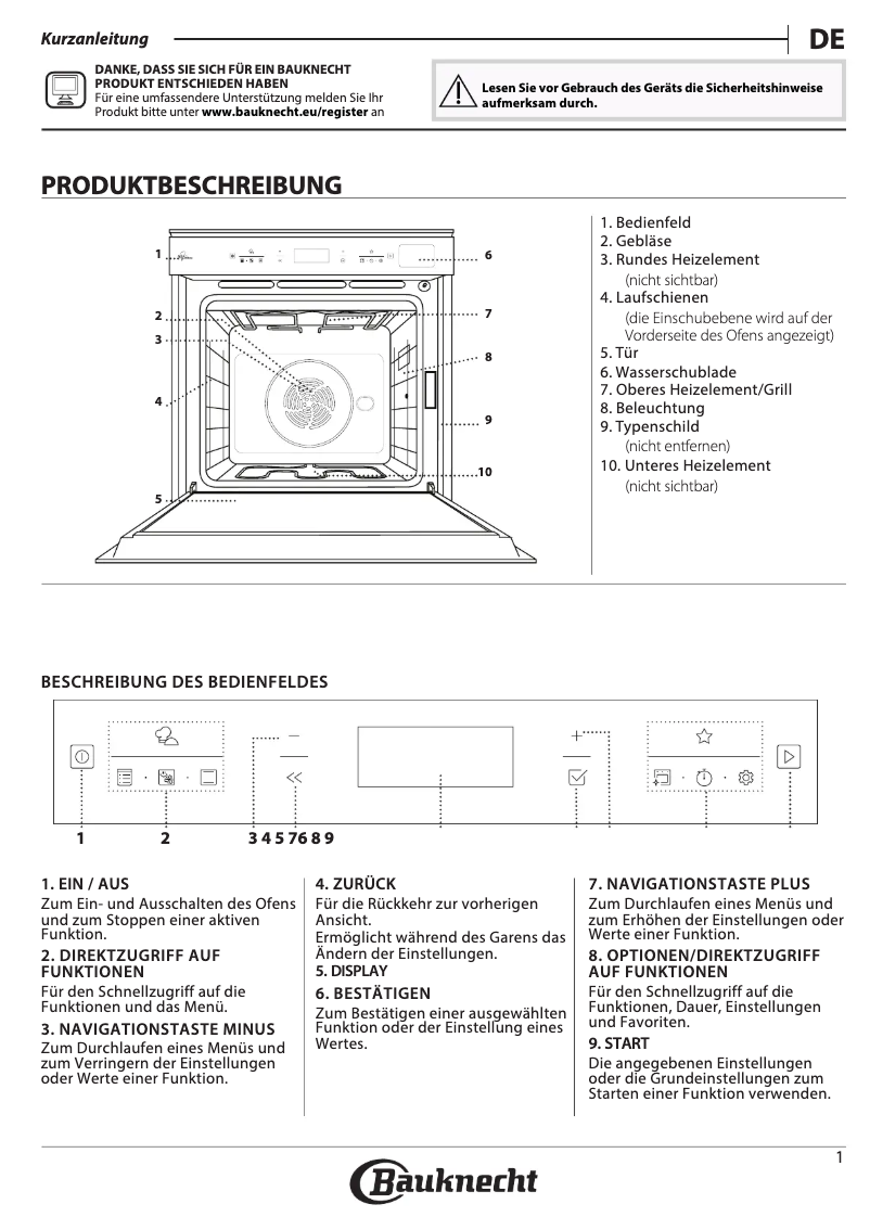 Página 1 del manual Manual de usuario Bauknecht BIK7 CPH8TS PT