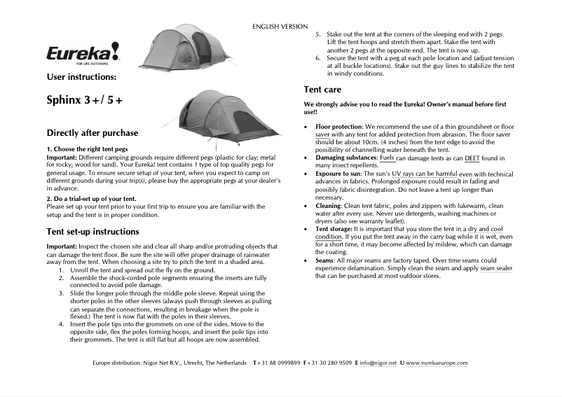 Página 1 del manual Manual de usuario Eureka Sphinx 5+