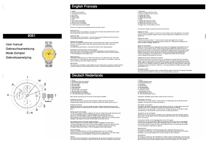 Page n°1 - Manuel utilisateur Davis 8061