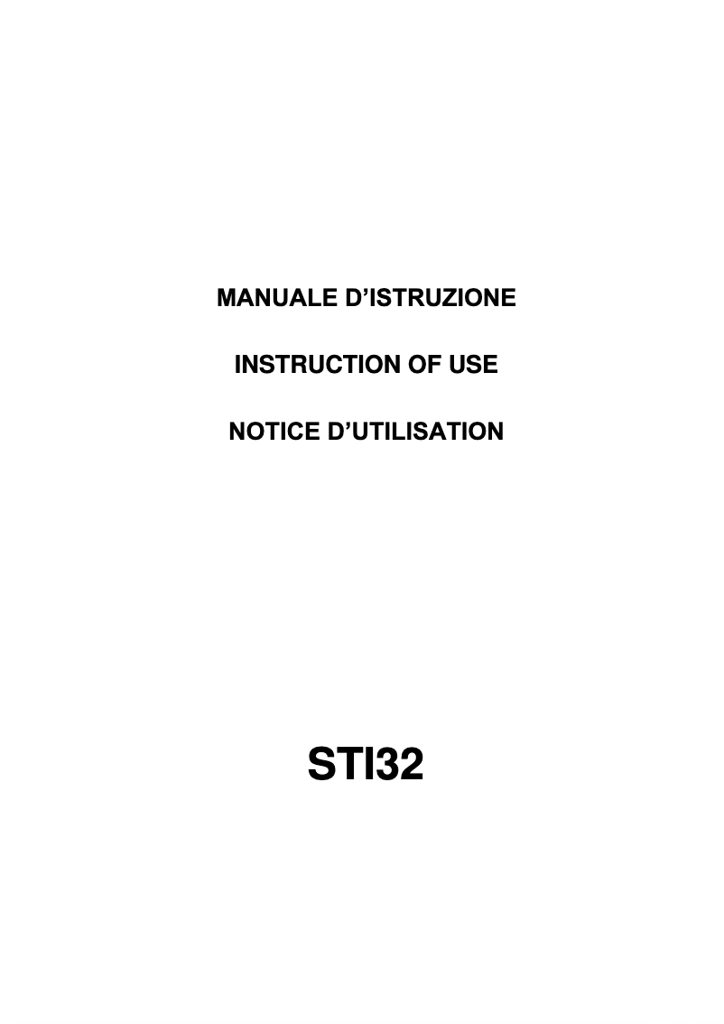 Image de la première page du manuel de l'appareil STI32