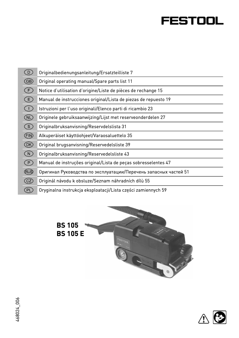 Imagen de la primera página del manual del dispositivo BS 105 E-Plus