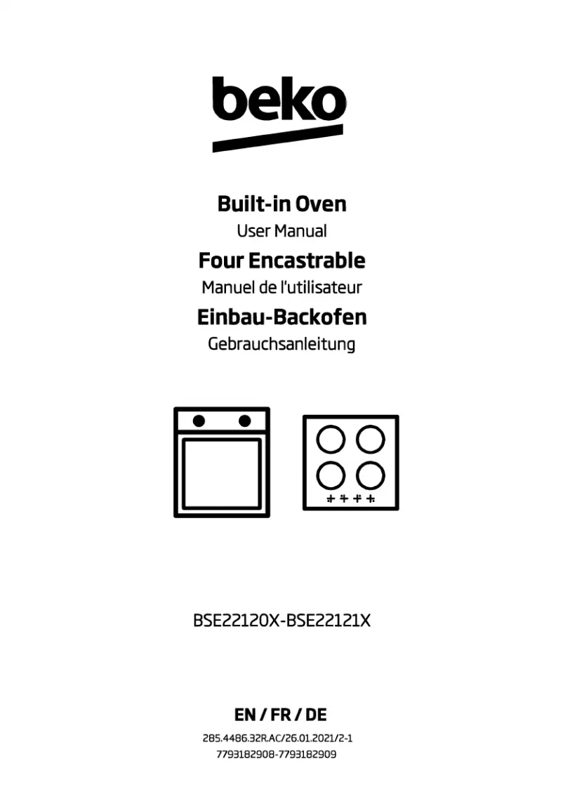 Page 1 de la notice Manuel utilisateur Beko BSE22120X