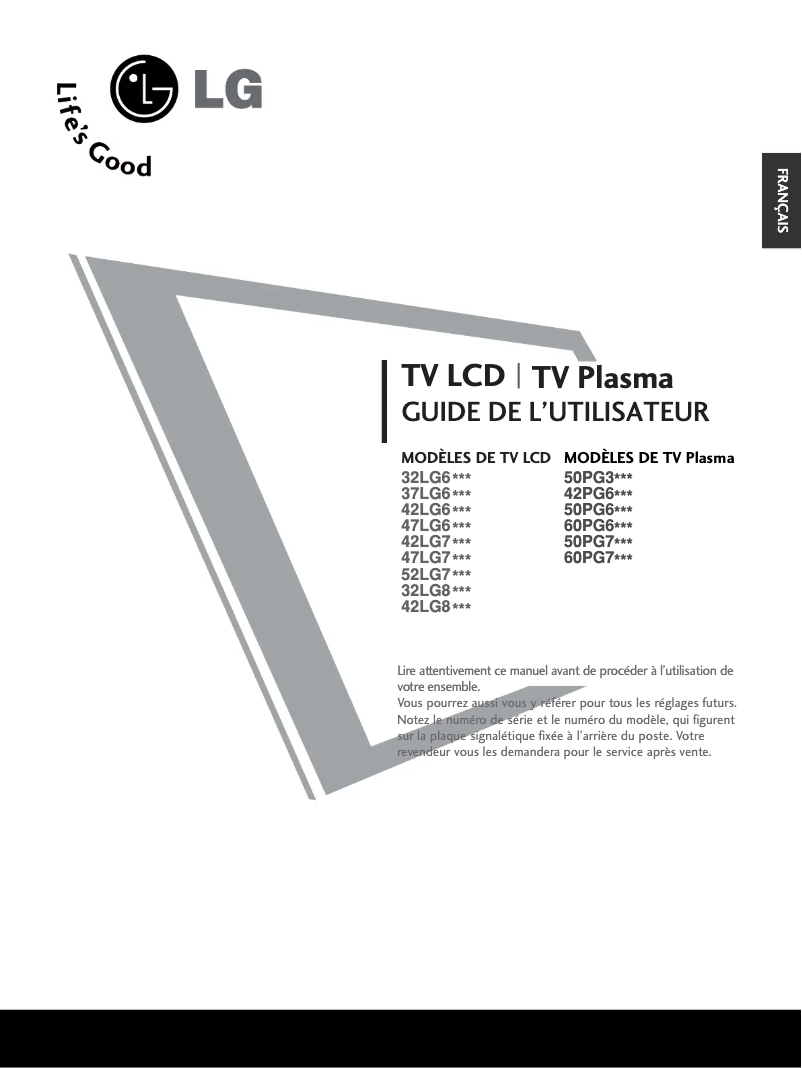 Page 1 de la notice Manuel utilisateur LG 42LG60FR