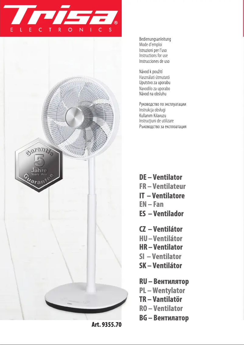 Page 1 de la notice Manuel utilisateur Trisa Silent Chill 9355.70