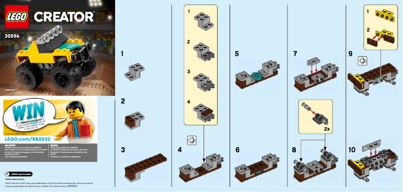 Page 1 de la notice Manuel utilisateur Lego Creator 30594