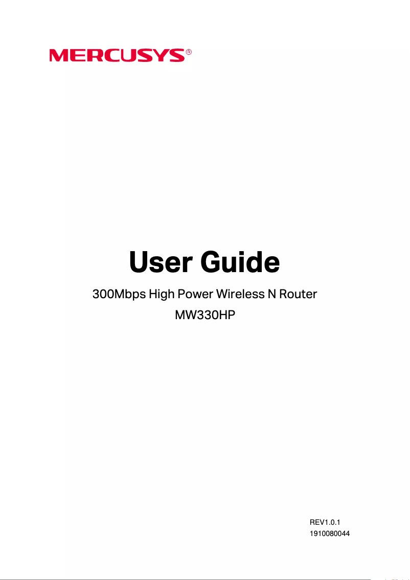 Page 1 de la notice Mode d'emploi Mercusys MW330HP