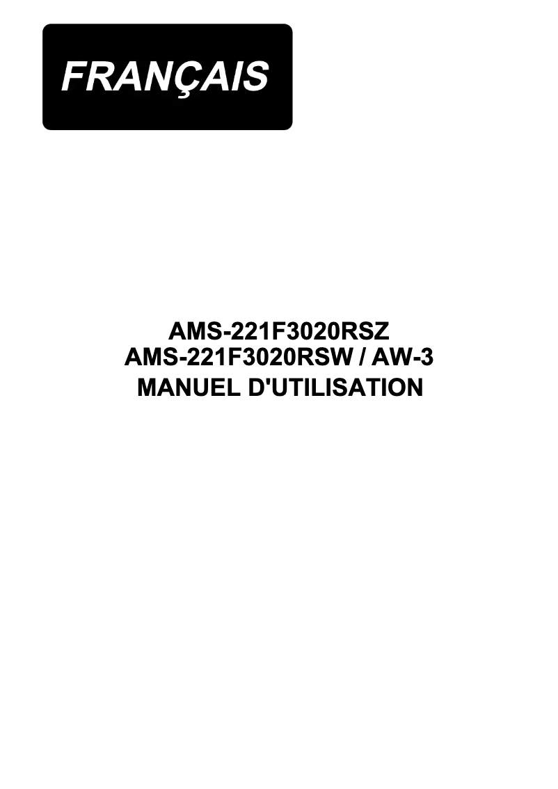 Page 1 de la notice Manuel utilisateur Juki AMS-221FR