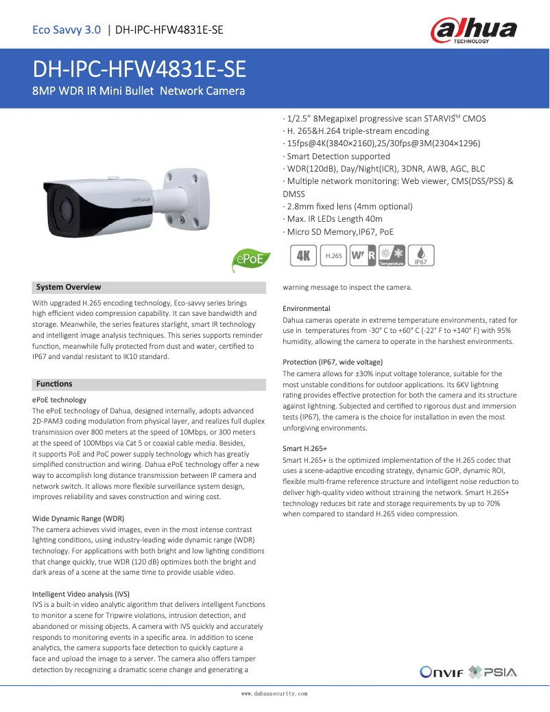 Image de la première page du manuel de l'appareil IPC-HFW4831E-SE