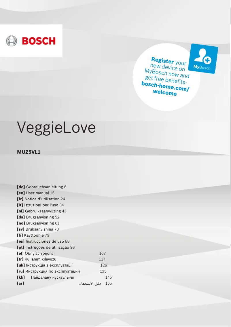 Page n°1 - Manuel utilisateur Bosch MUM5XW20