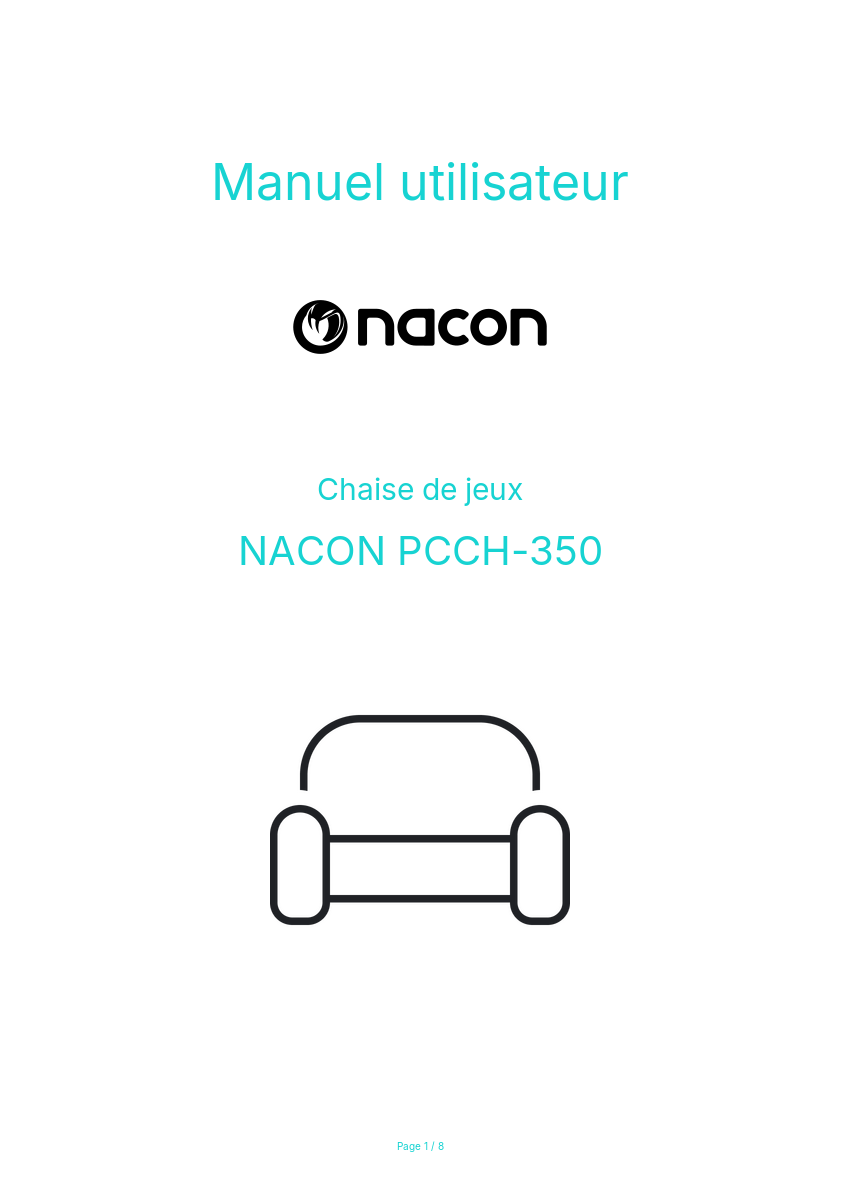 Image de la première page du manuel de l'appareil PCCH-350