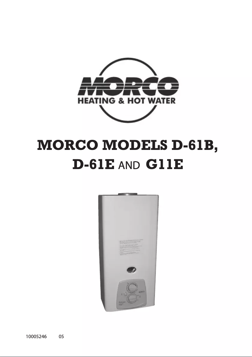 Page 1 de la notice Manuel utilisateur Morco D-61B