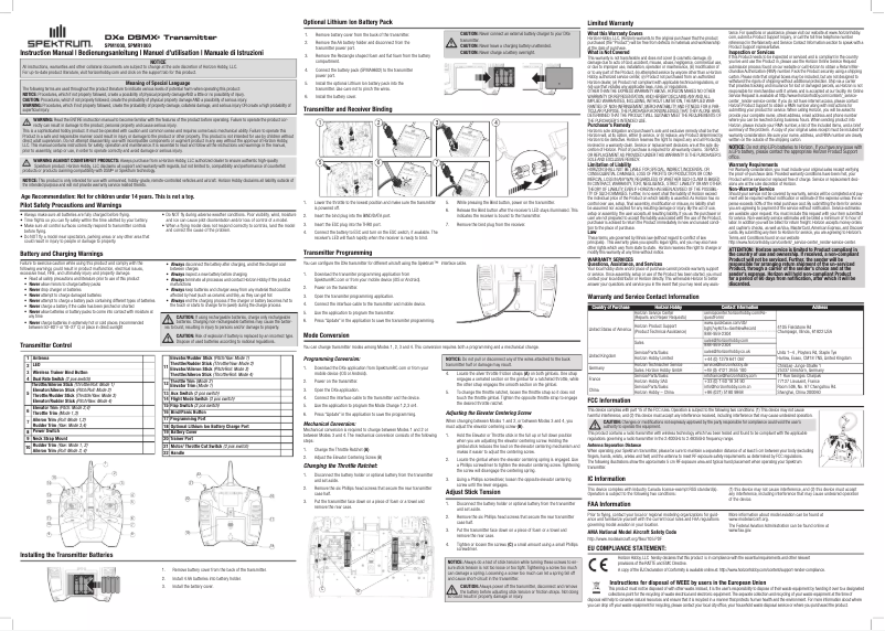 Page 1 of the manual User Manual Spektrum DXe