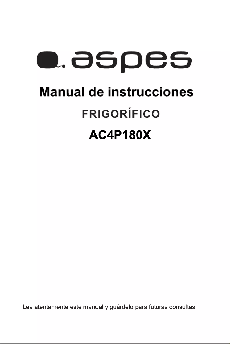 Image de la première page du manuel de l'appareil AC4P180X