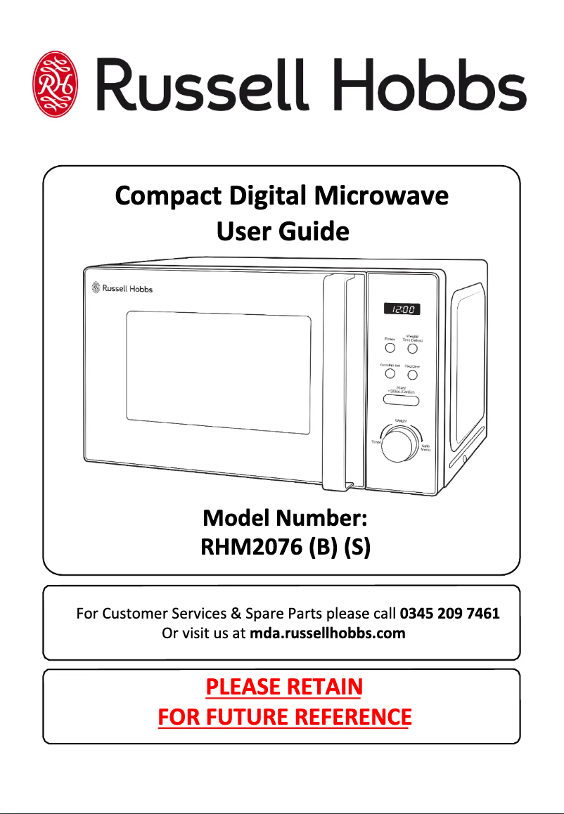 Image de la première page du manuel de l'appareil RHM2076S