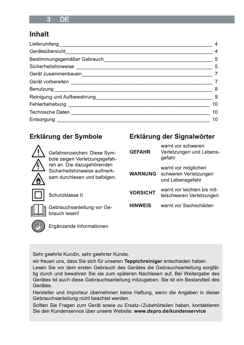 Page 1 de la notice Manuel utilisateur Cleanmaxx 08727