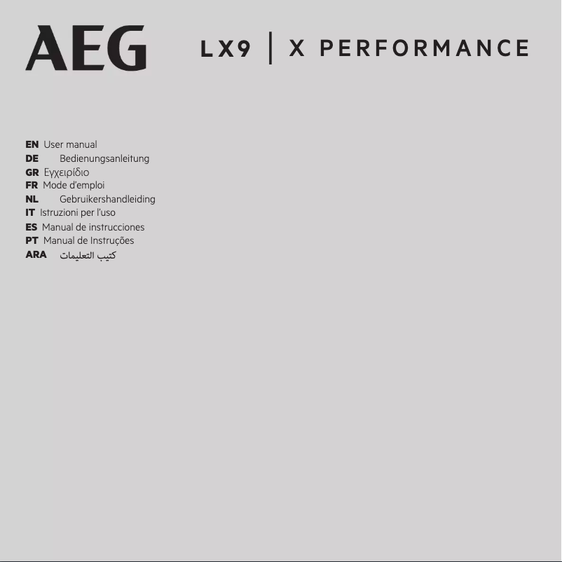 Page n°1 - Manuel utilisateur AEG LX9