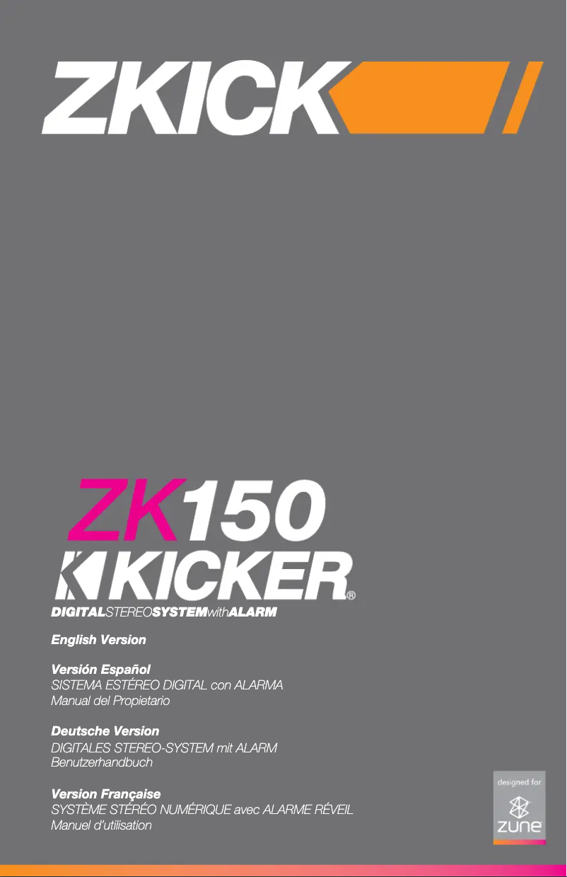 Page 1 de la notice Manuel utilisateur Kicker ZK 150