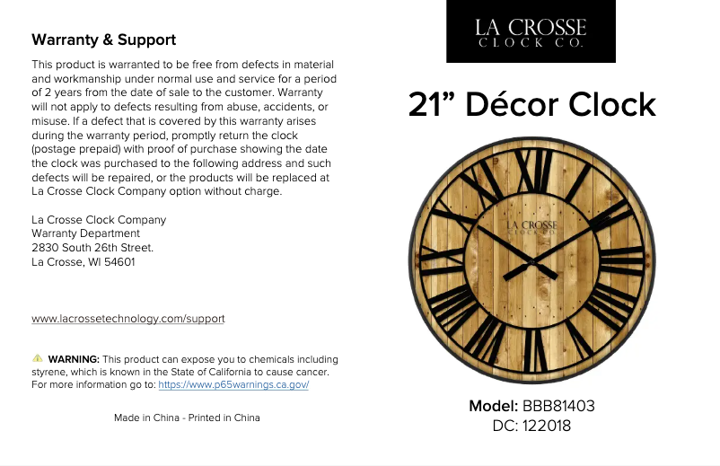 Image de la première page du manuel de l'appareil BBB81403