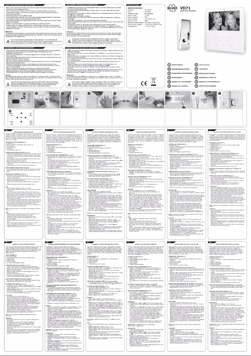 Page n°1 - Manuel utilisateur Elro VD71