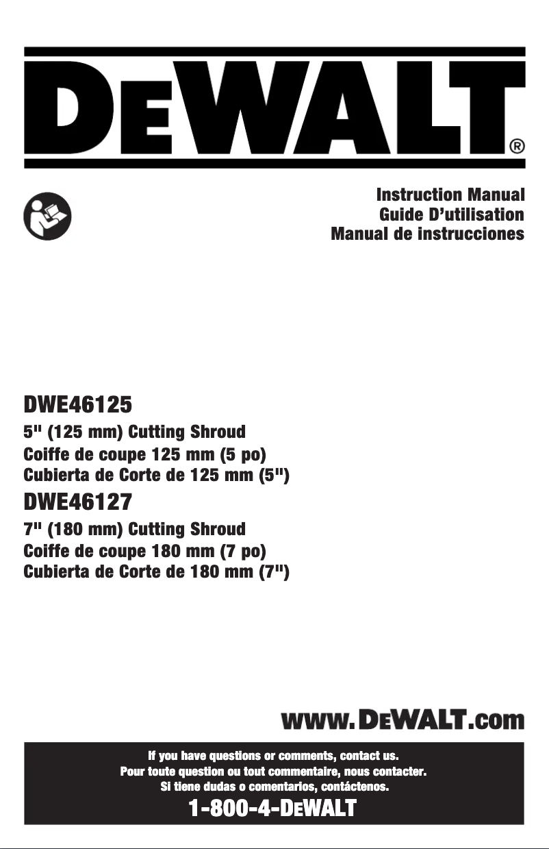 Page n°1 - Manuel utilisateur DeWalt DWE46127