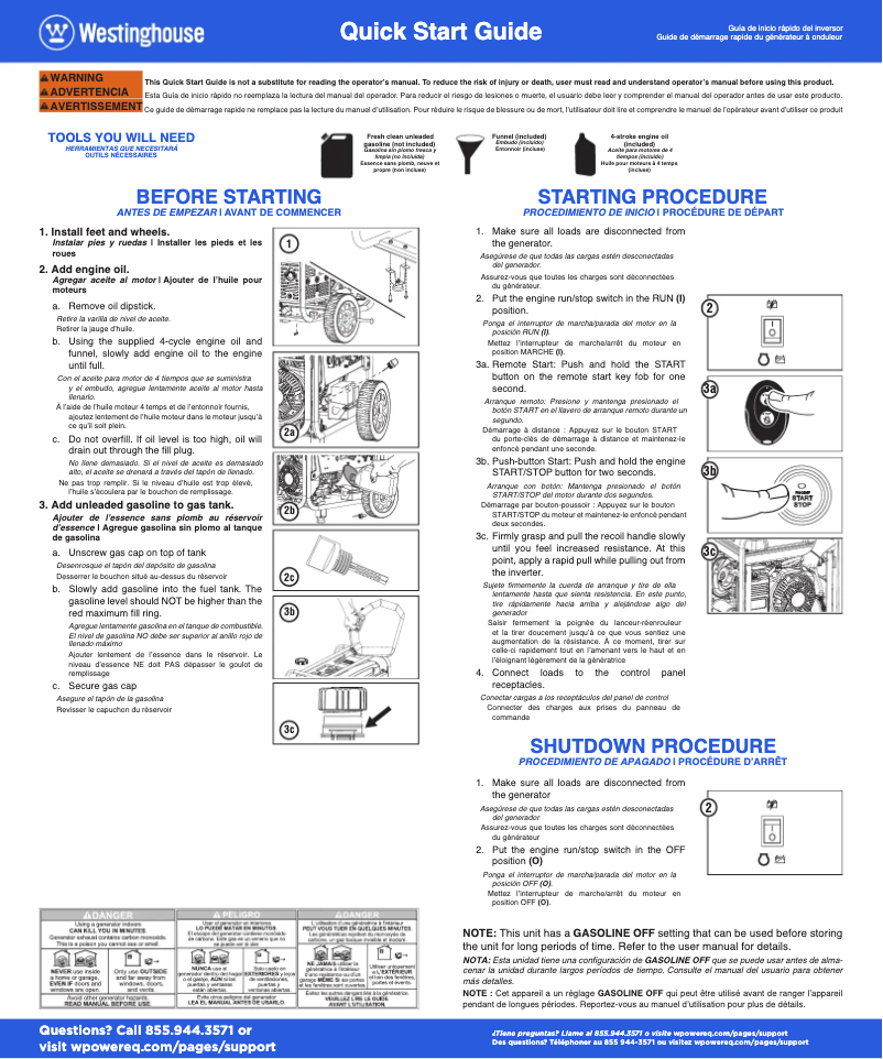 Image de la première page du manuel de l'appareil WGen9500c