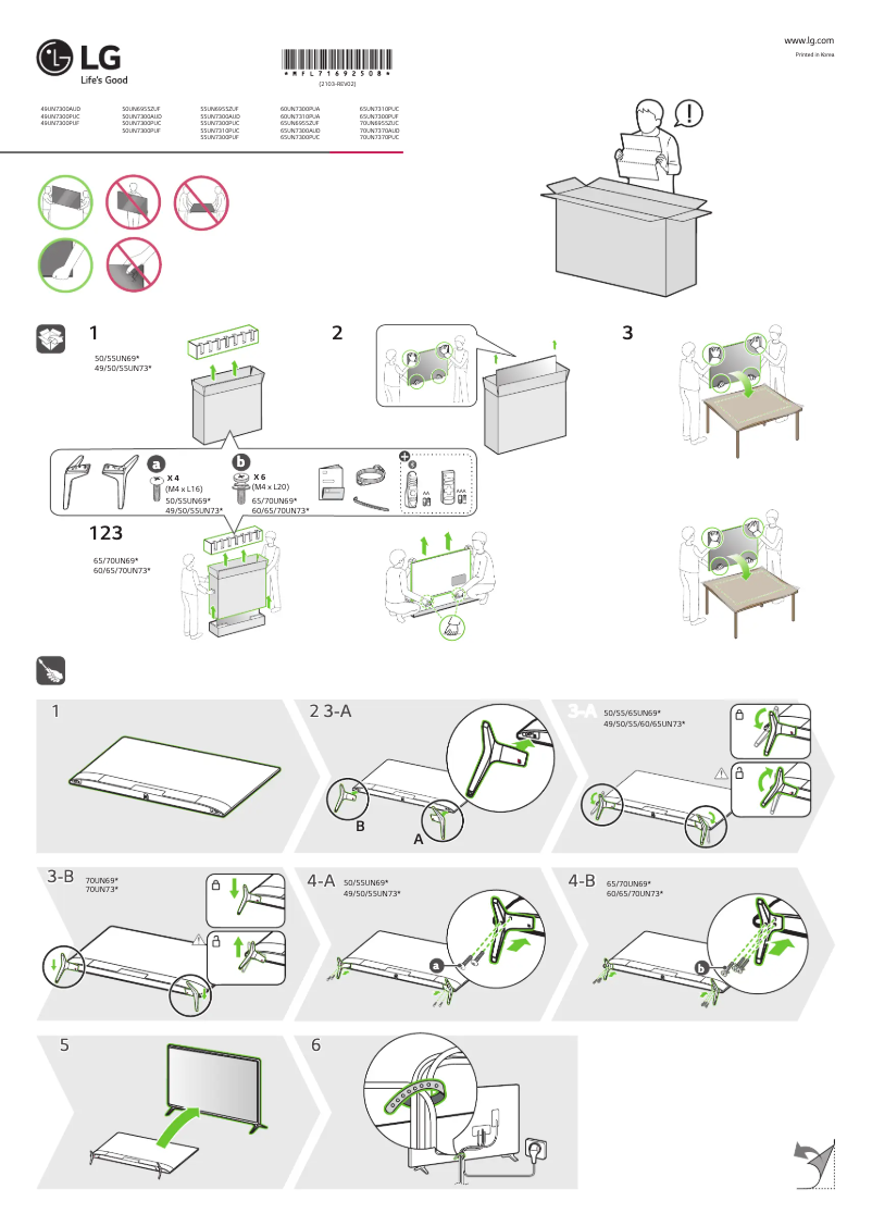 Imagen de la primera página del manual del dispositivo 50UN6955ZUF