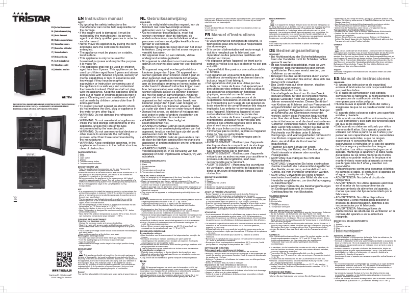 Page n°1 - Manuel utilisateur TriStar WR-7516