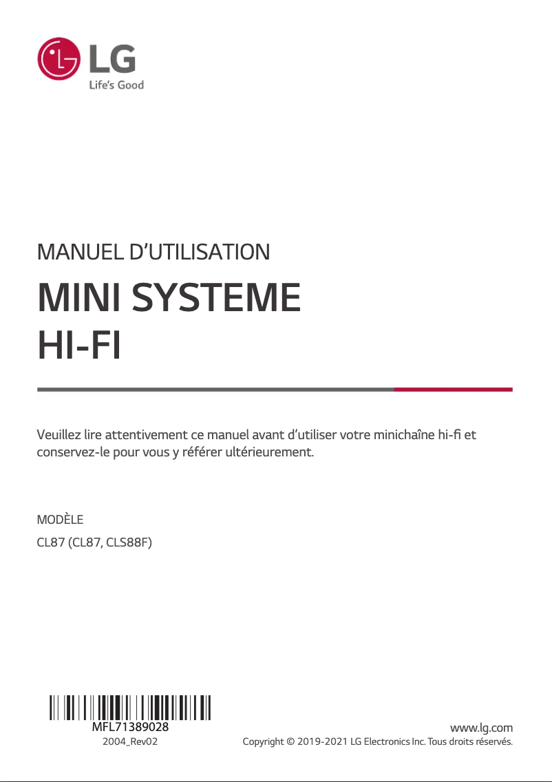 Página 1 del manual Manual de usuario LG CL87