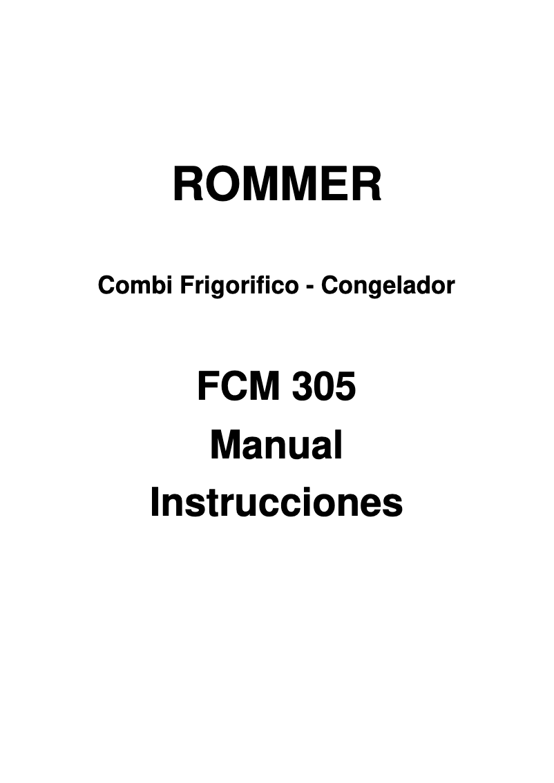 Página 1 del manual Manual de usuario Rommer FCM 305