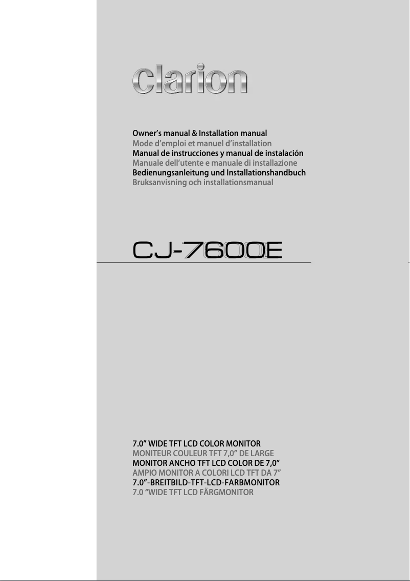 Image de la première page du manuel de l'appareil CJ-7600E