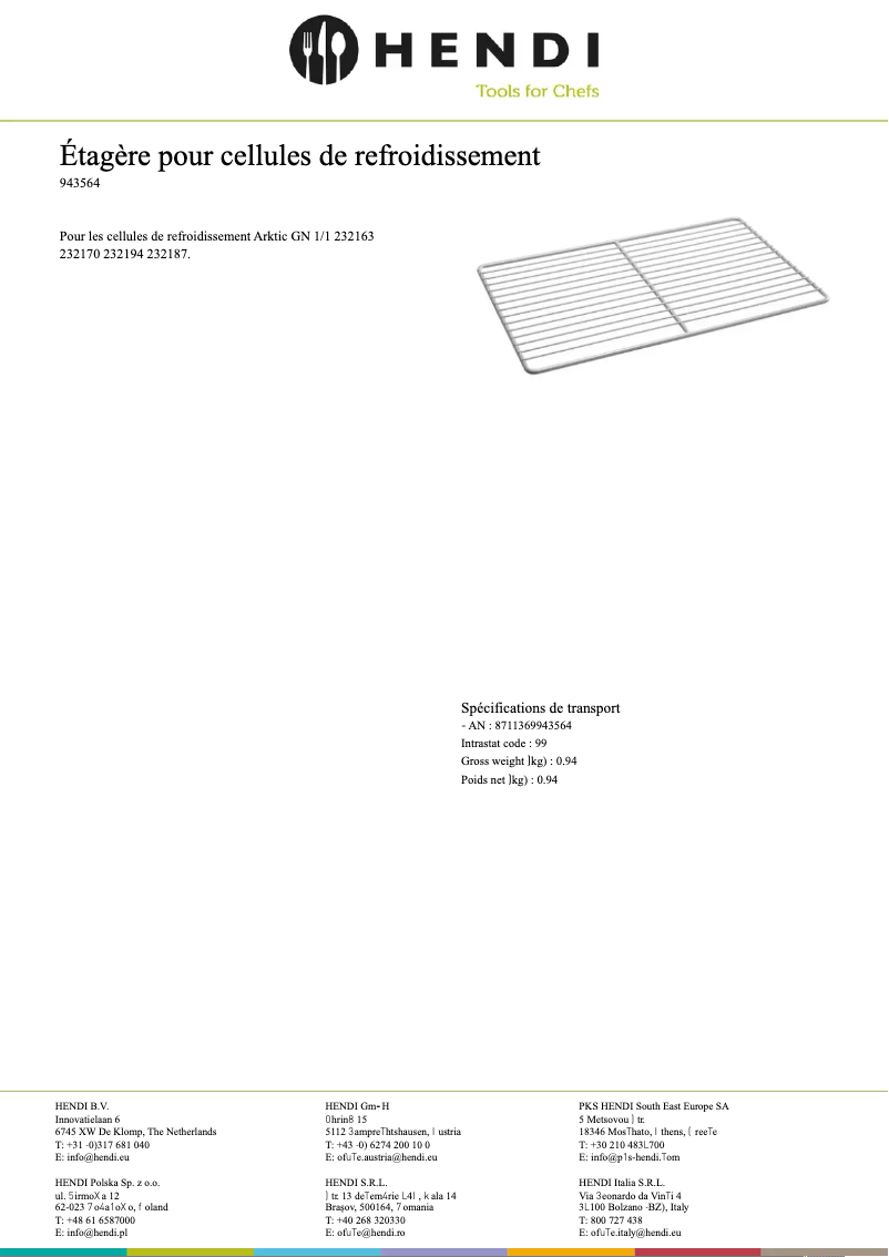 Page 1 de la notice Fiche technique Arktic 943564