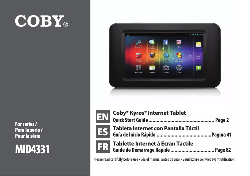 Página 1 del manual Manual de usuario Coby Kyros MID4331