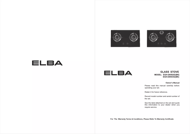 Image de la première page du manuel de l'appareil EGH-D8503G(BK)