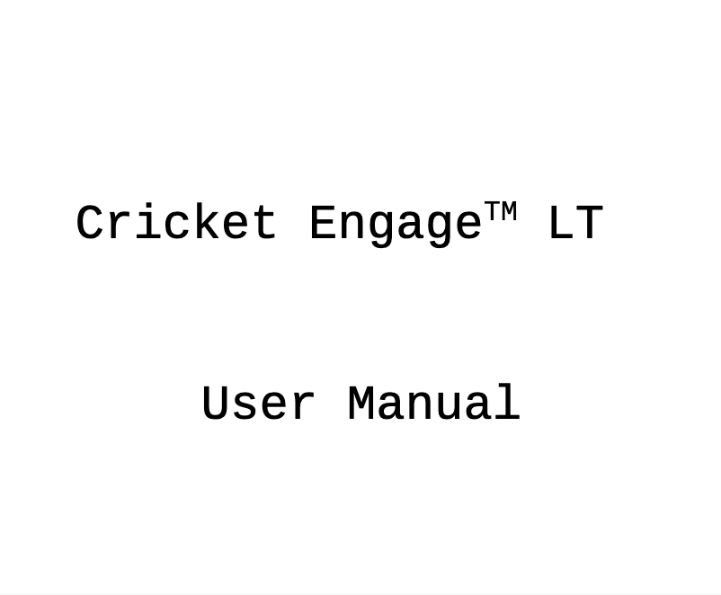 Page 1 de la notice Manuel utilisateur ZTE Cricket Engage LT