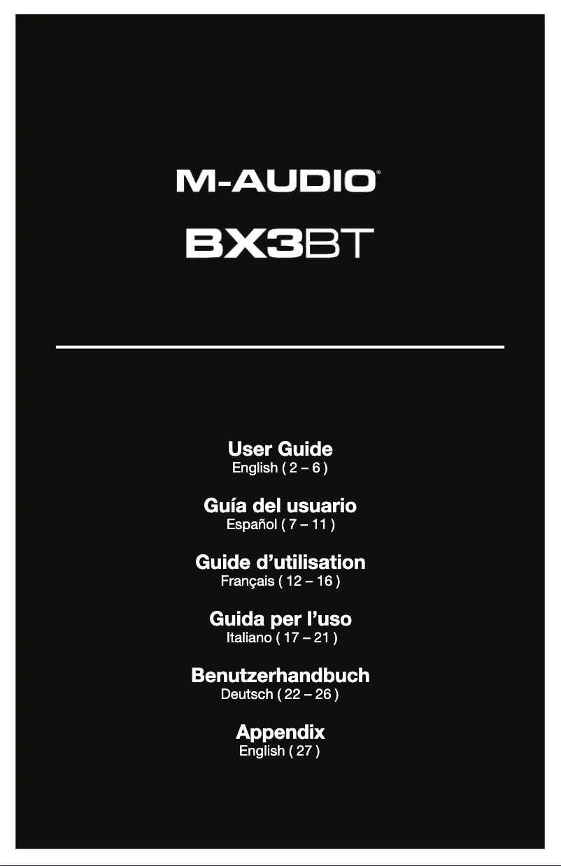 Page n°1 - Manuel utilisateur M-Audio BX3