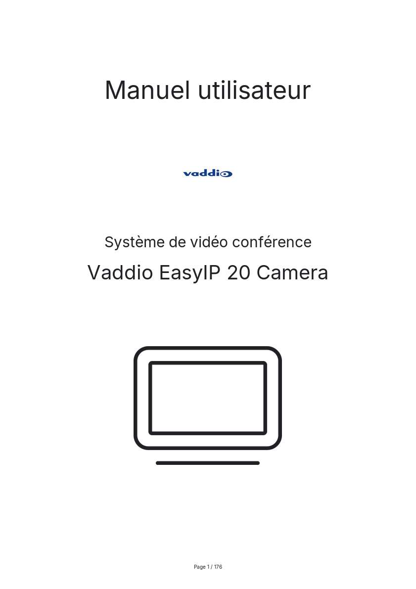 Image de la première page du manuel de l'appareil EasyIP 20 Camera