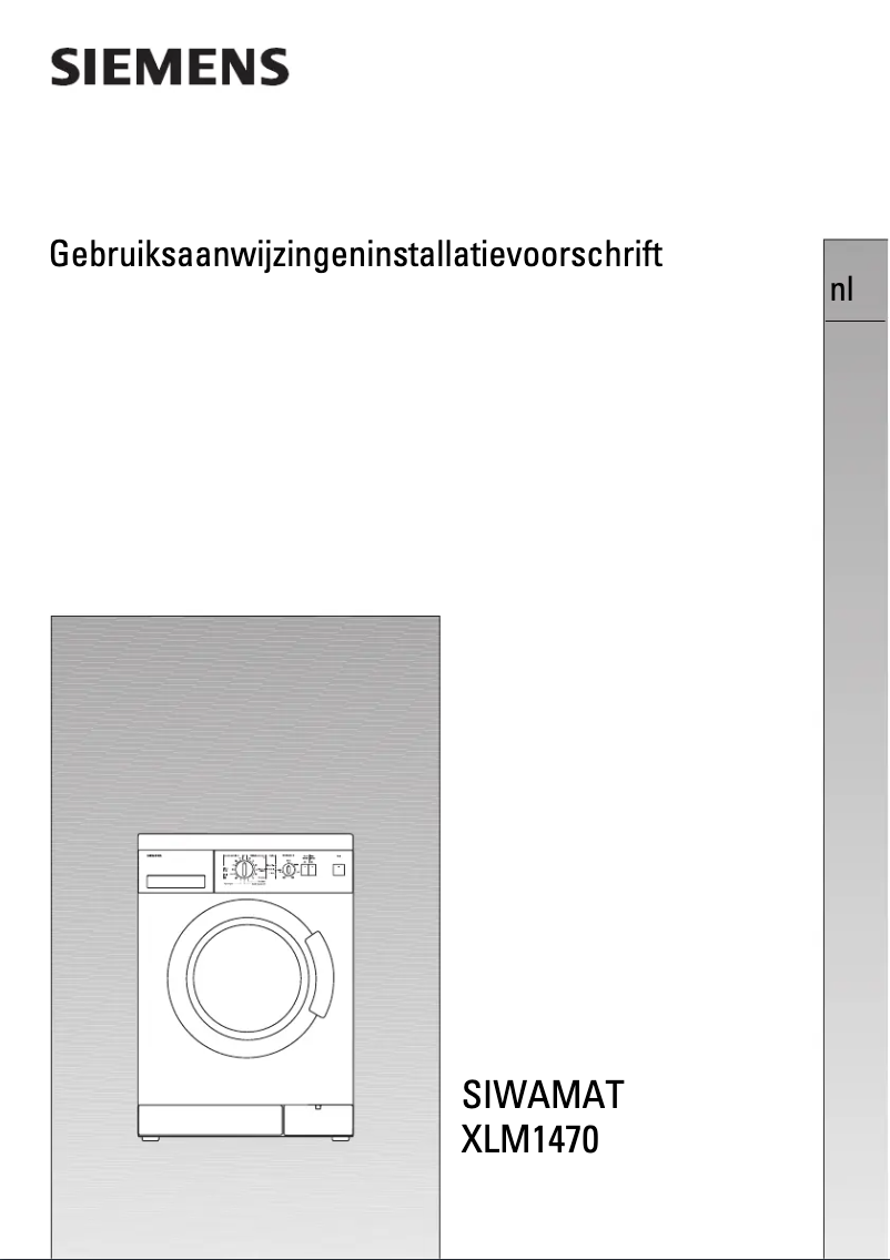 Page n°1 - Manuel utilisateur Siemens Siwamat WXLM1470EX